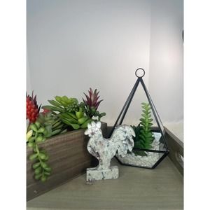 Kiwi Jasper Rooster Carving Polished